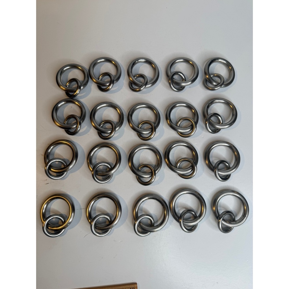 Pottery Barn Round Curtain Rings Small Nickel Set of 20 Drapery Hardware